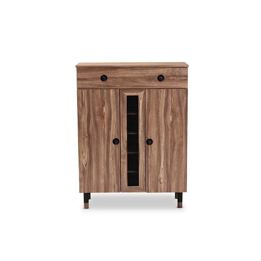 2-Door Wood Entryway Shoe Storage Cabinet with Drawer