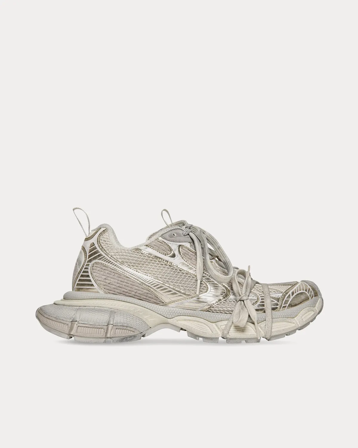 3XL Mesh & Polyurethane Beige Low Top Sneakers