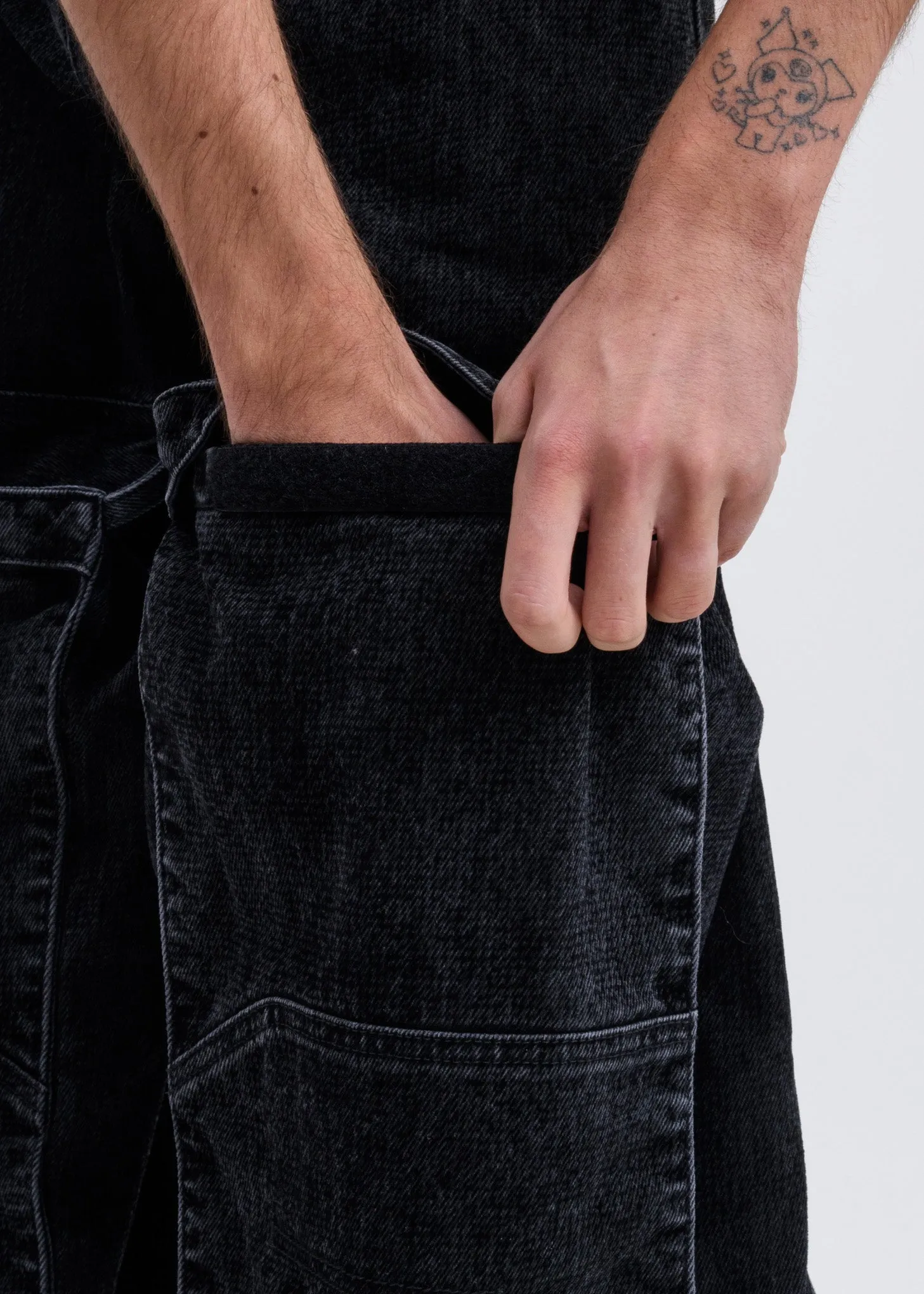 Black Pop-Up Cargo Trouser