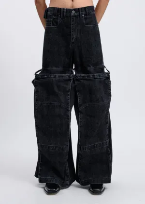 Black Pop-Up Cargo Trouser