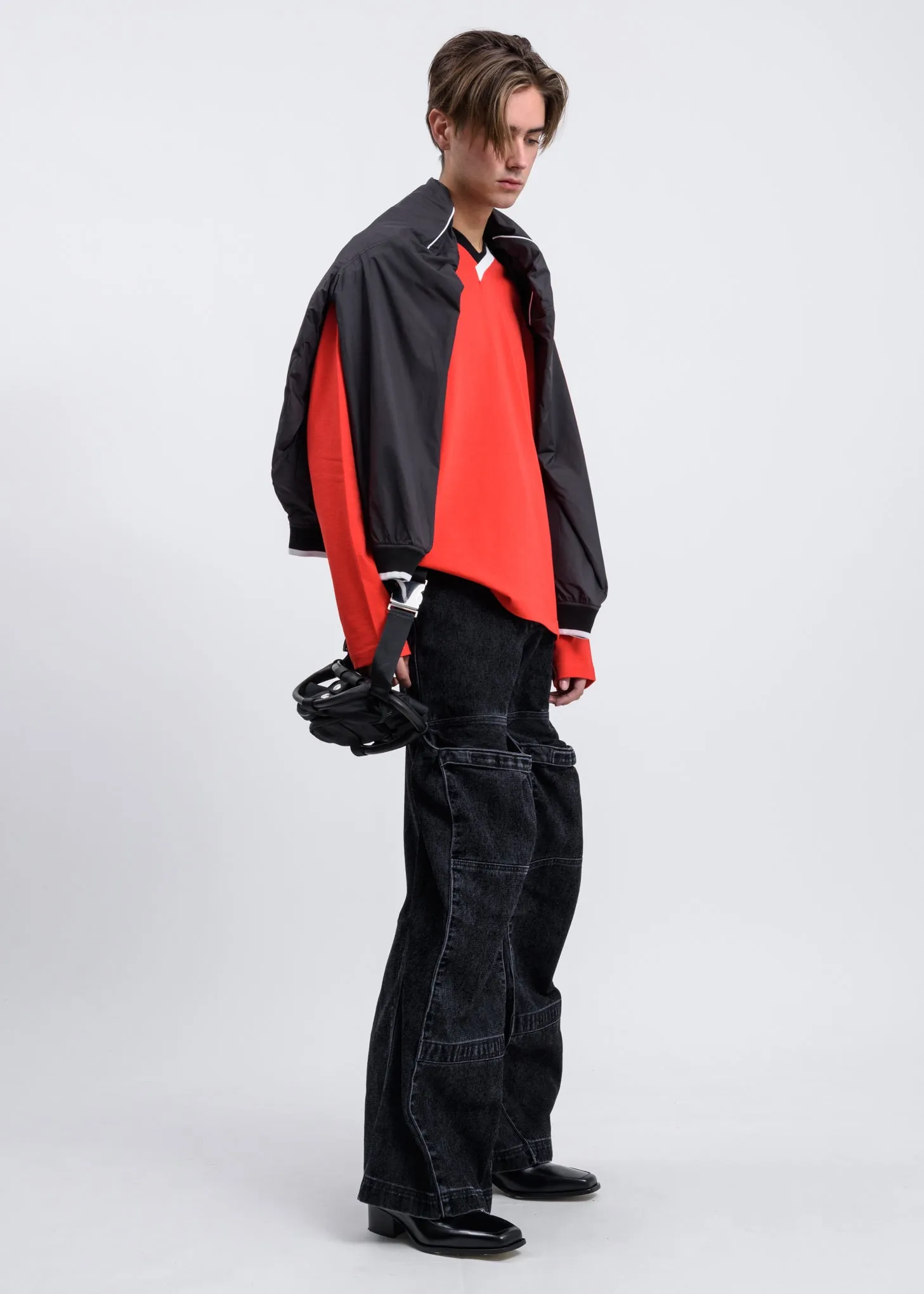 Black Pop-Up Cargo Trouser