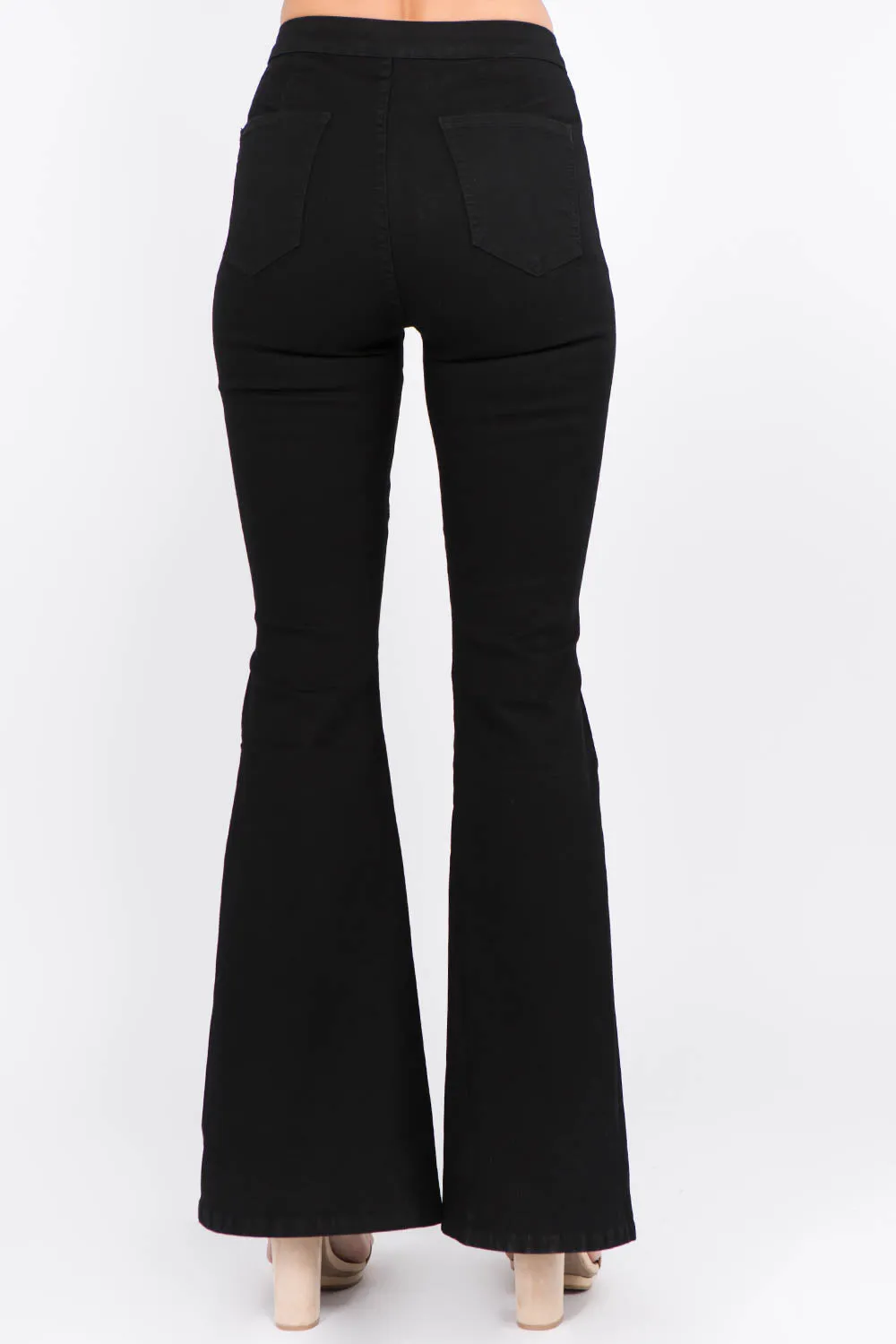 Black Side Slit Flare Jeans (Online Only)