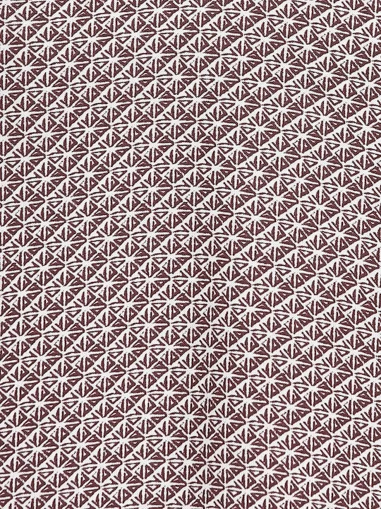 Brown White Geometric Print Pure Cotton Top