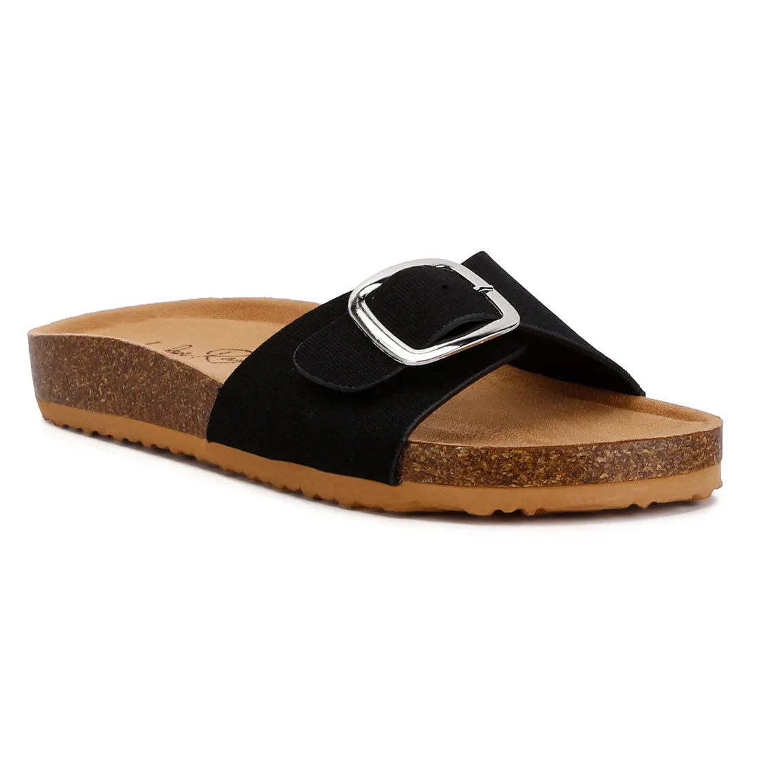 Buckle Strap Slip On Sandals