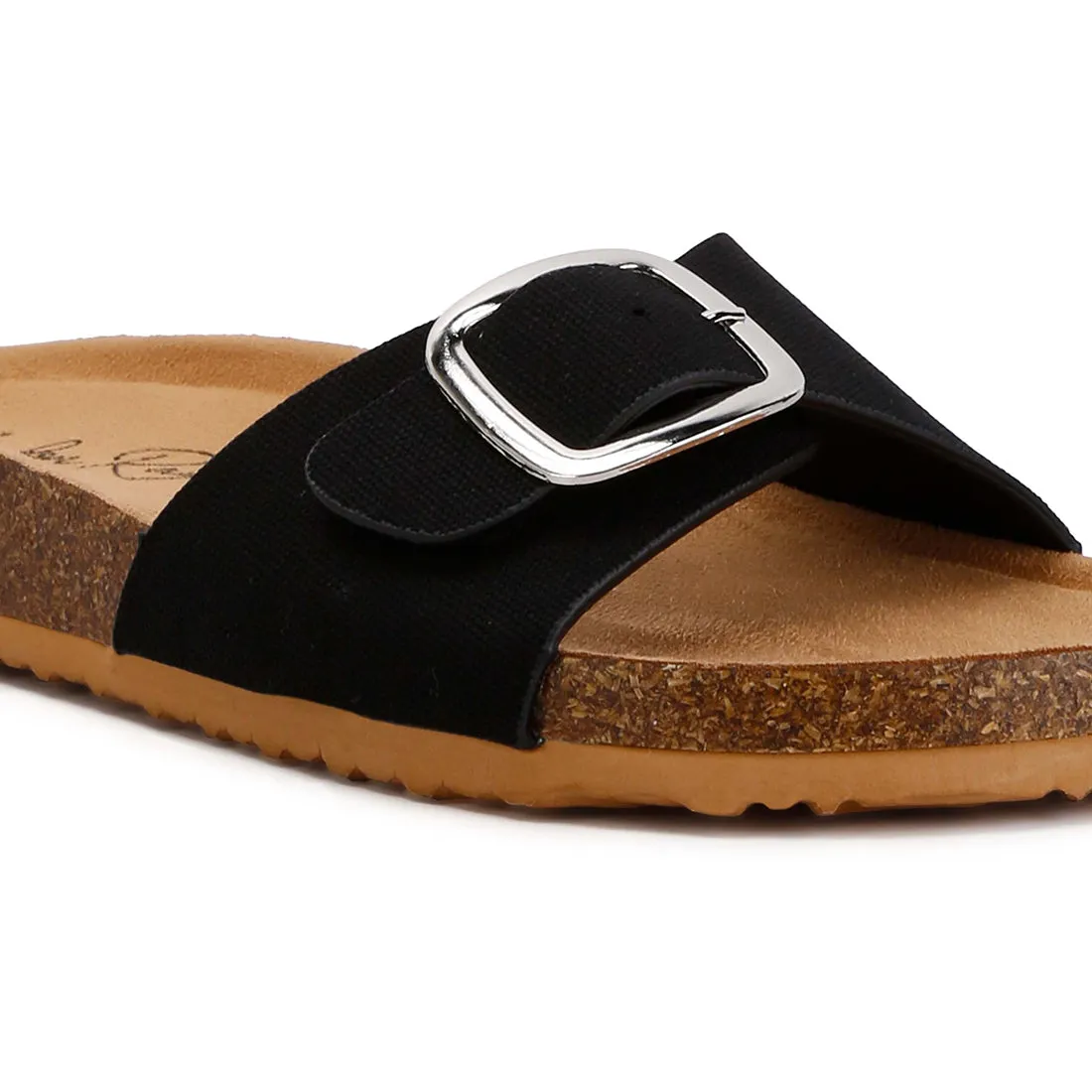 Buckle Strap Slip On Sandals