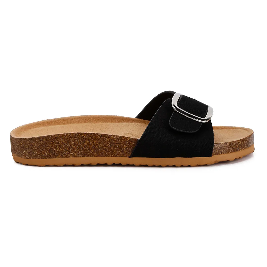 Buckle Strap Slip On Sandals