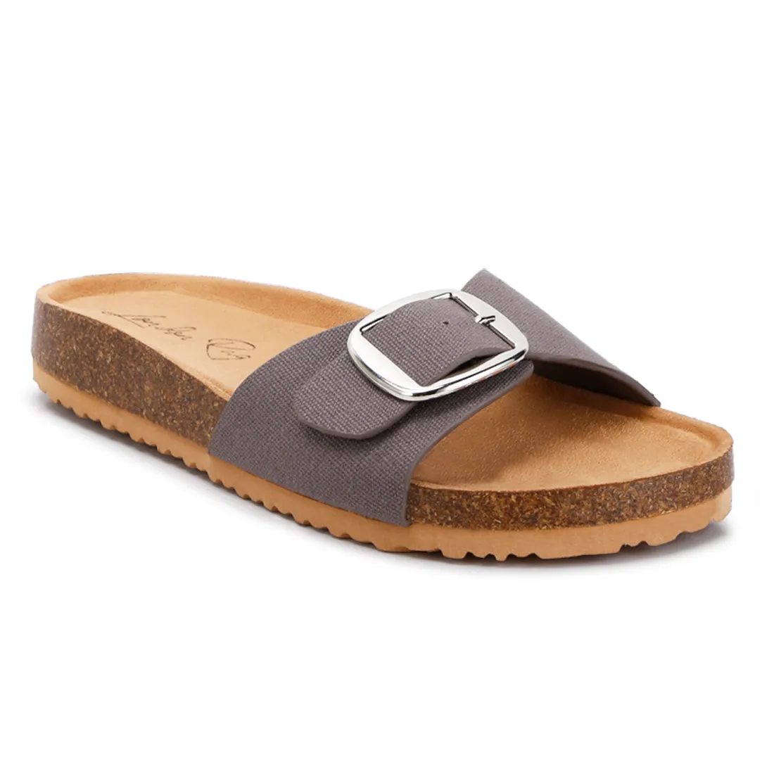Buckle Strap Slip On Sandals