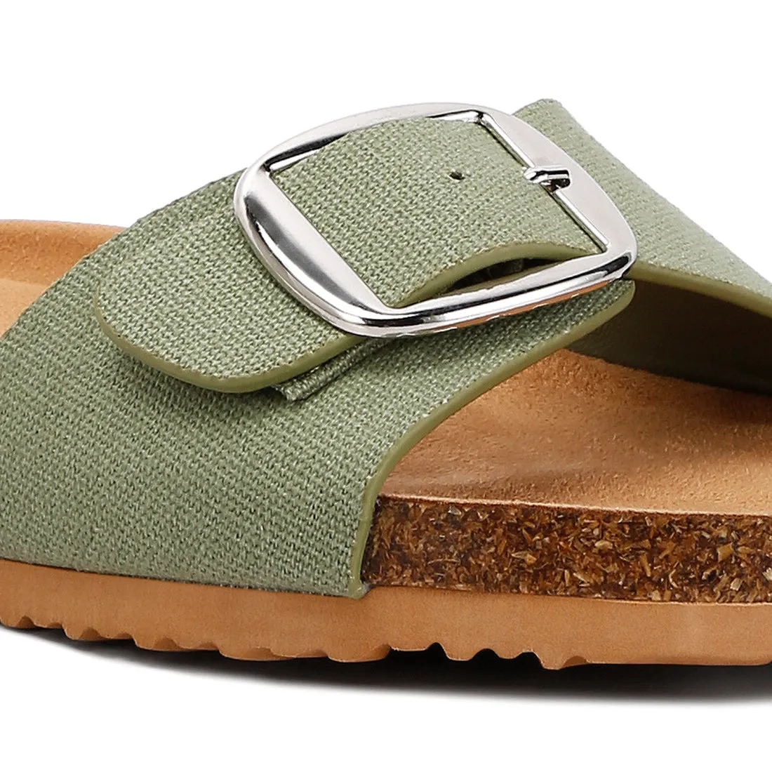 Buckle Strap Slip On Sandals