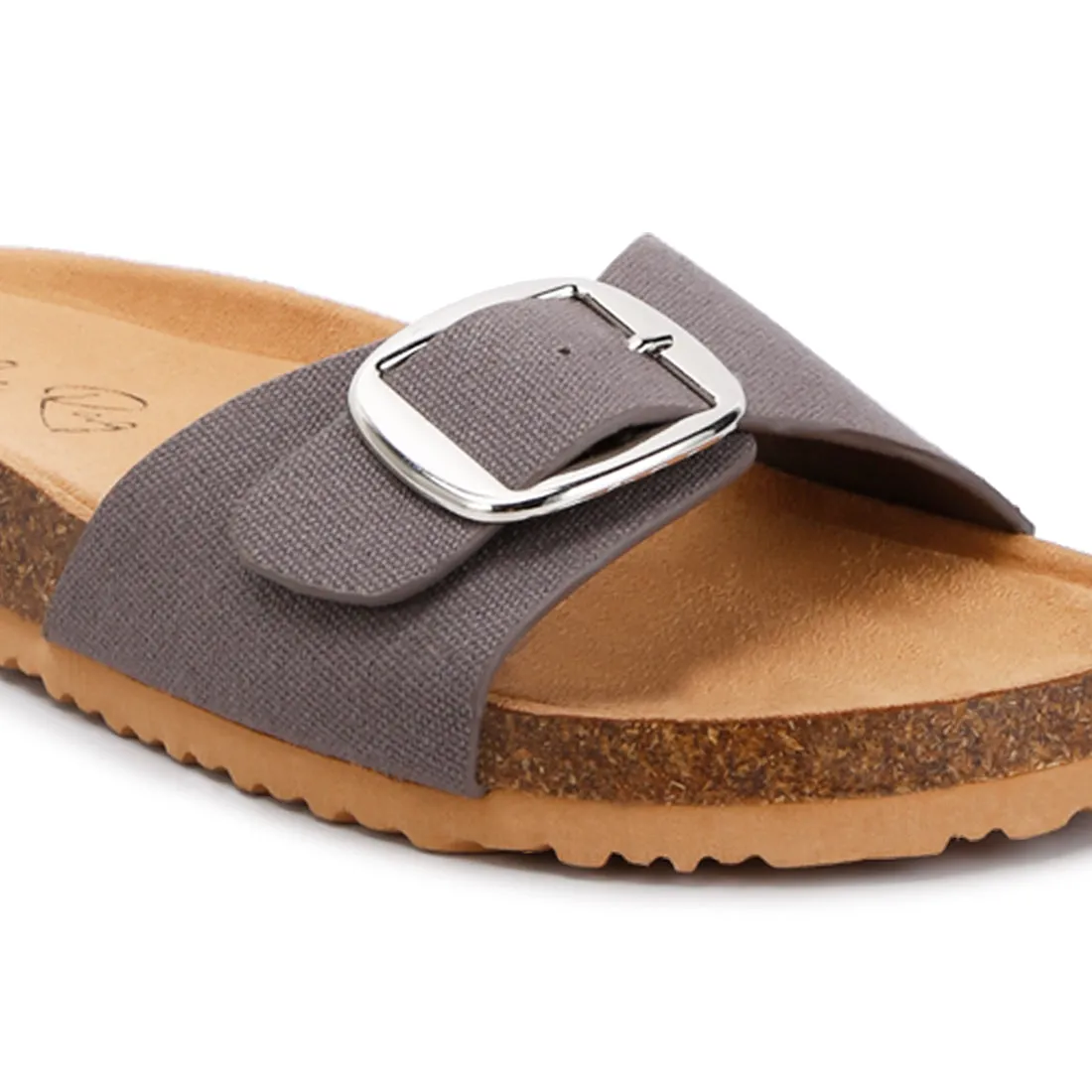 Buckle Strap Slip On Sandals