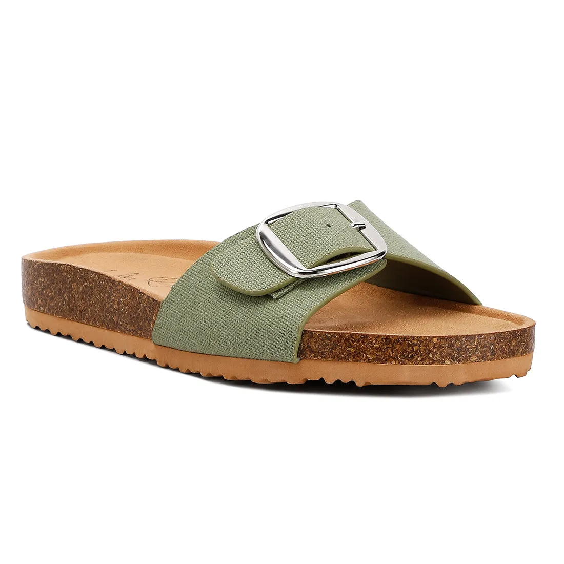 Buckle Strap Slip On Sandals