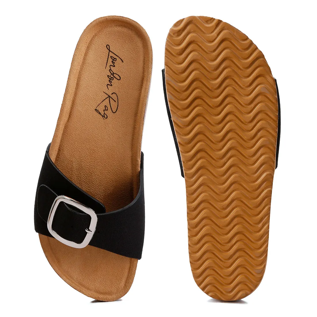 Buckle Strap Slip On Sandals
