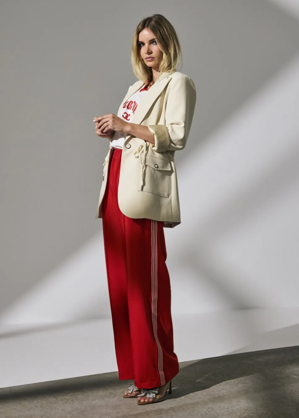 Co Couture AminaCC Crease LL Pant rood