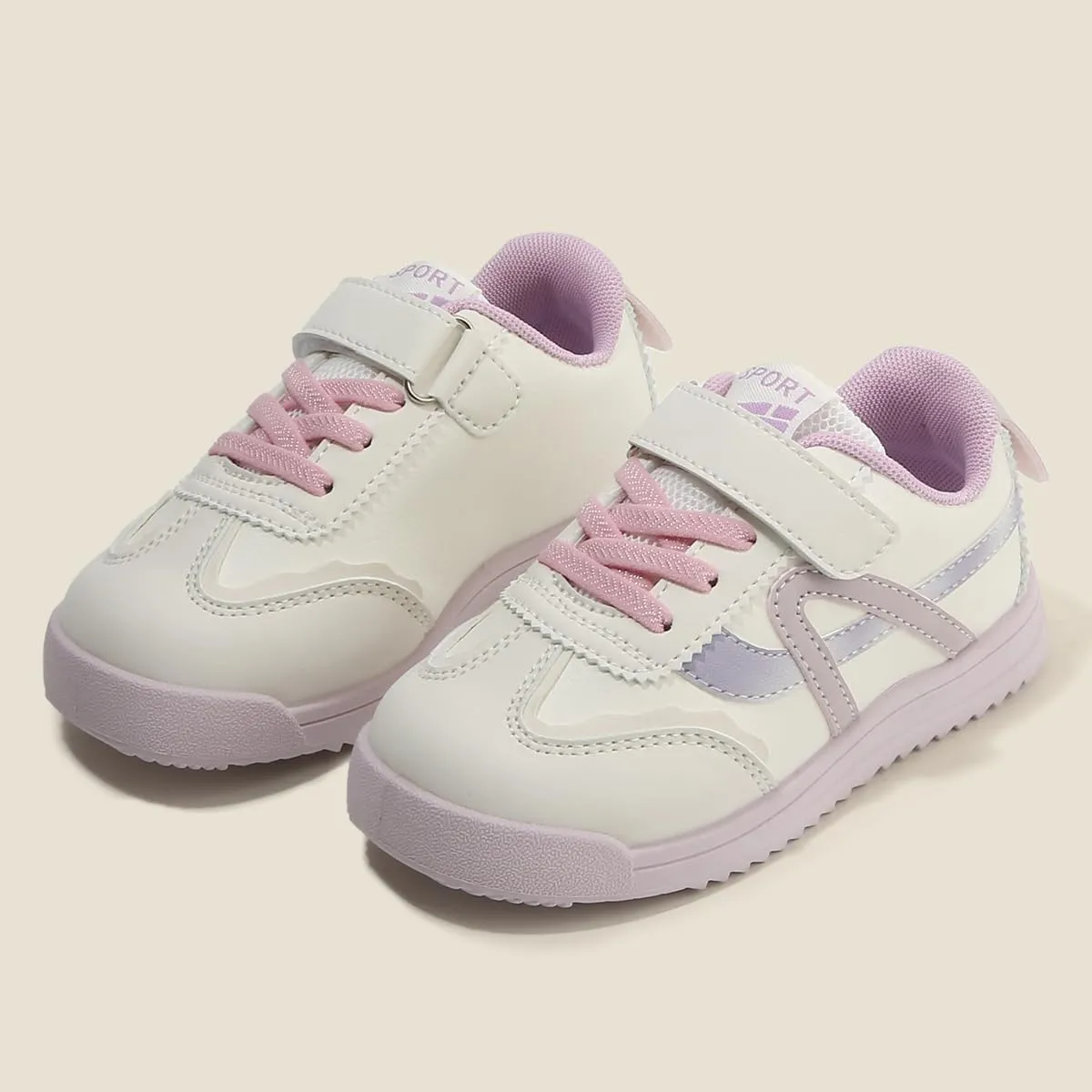 Colorblock Toddler Sneakers for Boys and Girls, Hook and Loop Casual Running Shoes with Rubber Sole, Lightweight Kids Trainers for School and Play