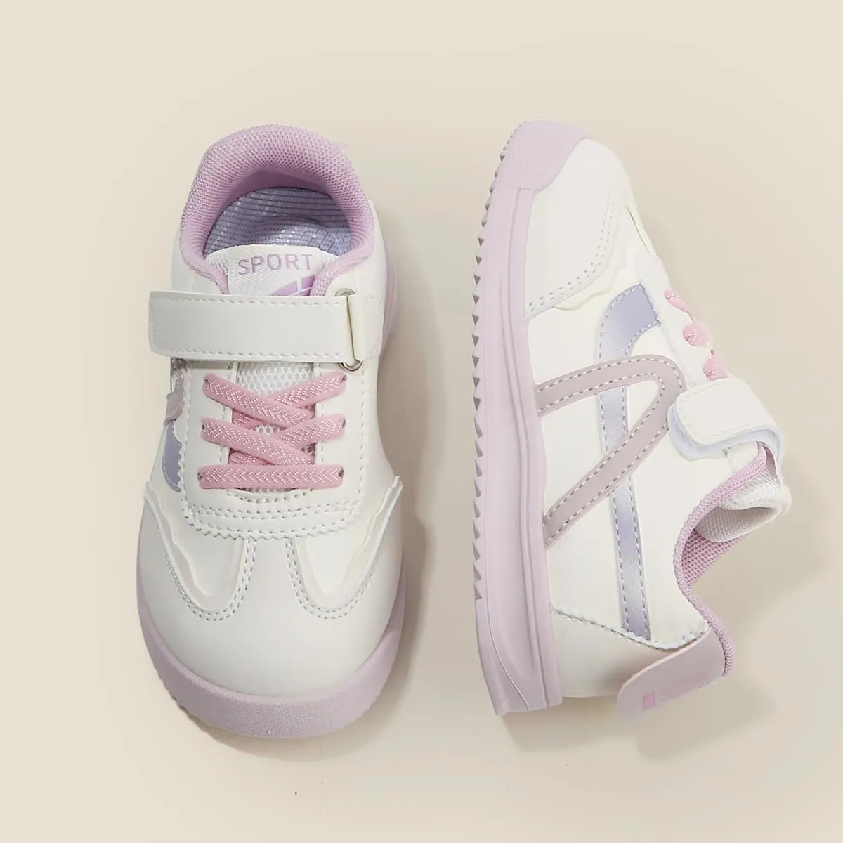 Colorblock Toddler Sneakers for Boys and Girls, Hook and Loop Casual Running Shoes with Rubber Sole, Lightweight Kids Trainers for School and Play