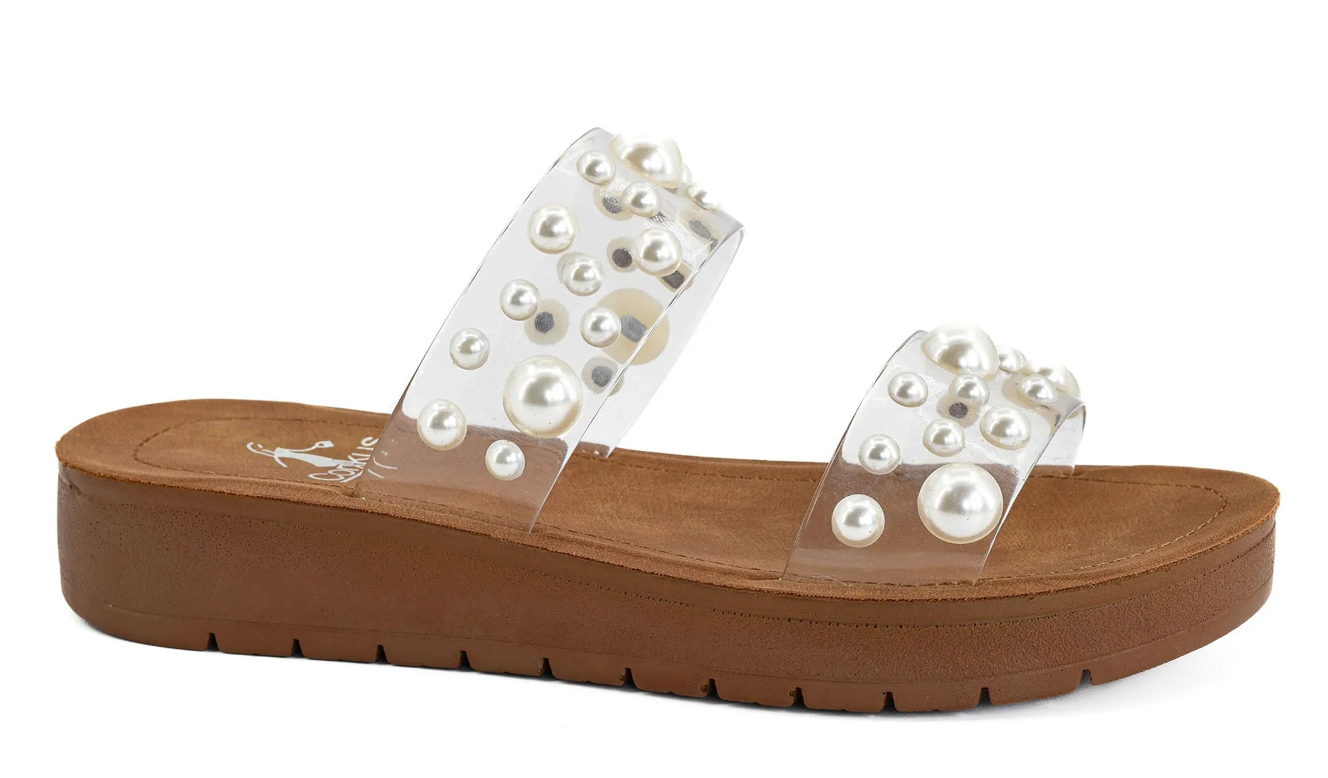 Corky's Footwear Bad Romance Women's Slide On Sandal - Clear