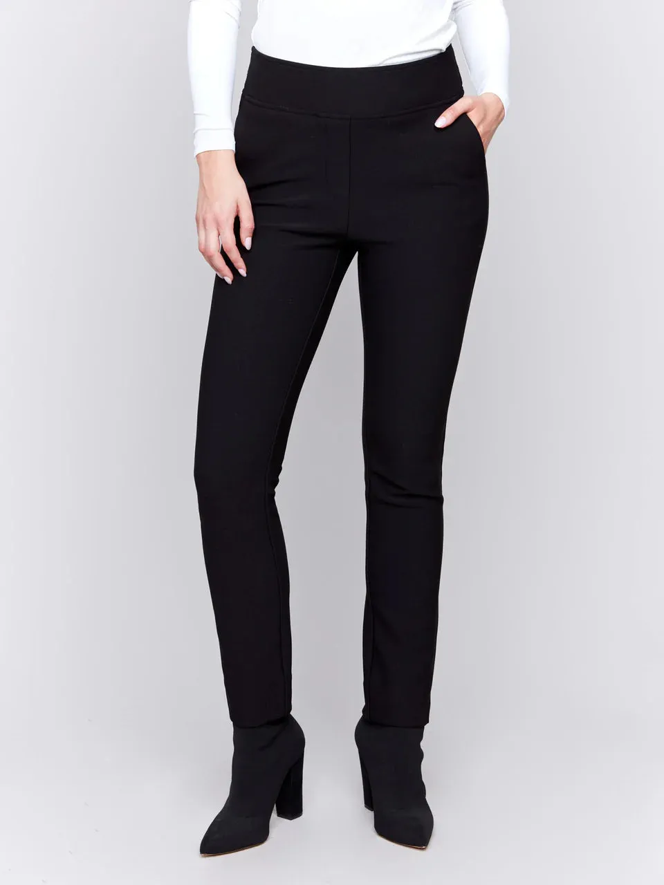 Crepe Slim Fit Dress Pants