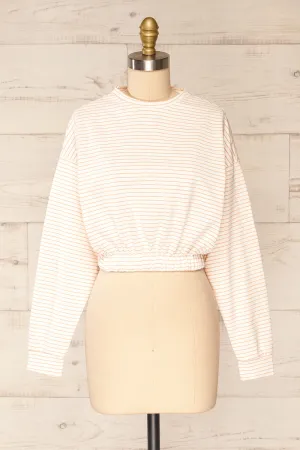 Cruise Crewneck | Striped Cropped Top