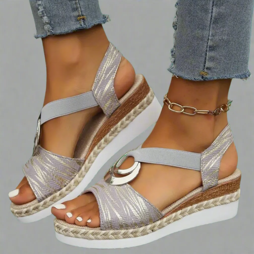 Dahlia | Artisan Wedge Sandals Crafted from High-Quality Materials