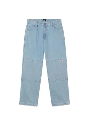DOUBLE KNEE DENIM PANT - Light Wash