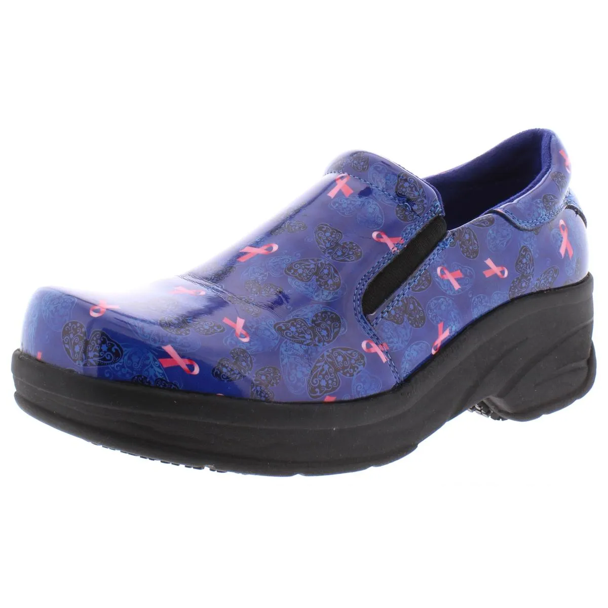 Easy Works by Easy Street Womens Appreciate Patent Leather Slip On Clogs