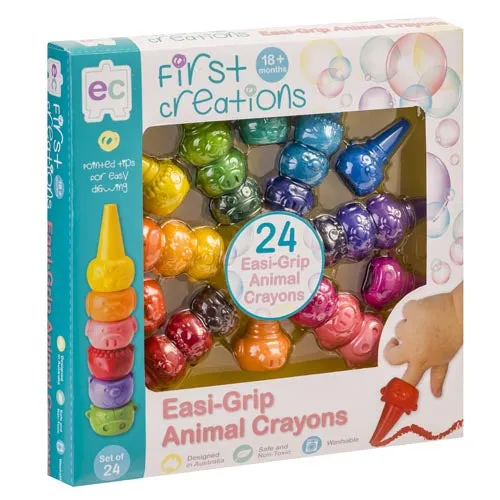 Educational Colours Easy Grip Animal Crayons