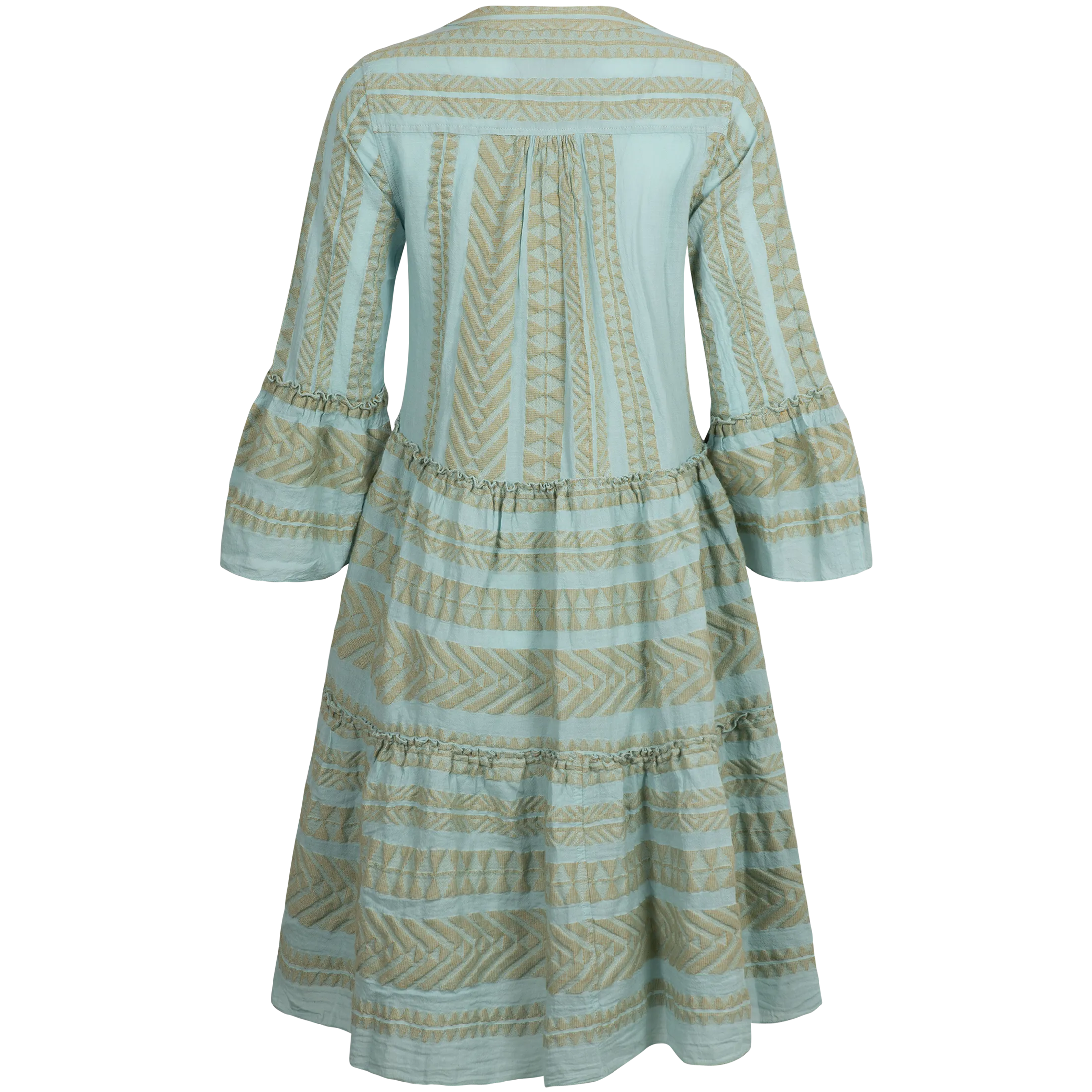 Ella Midi Dress - Beige/Light Blue