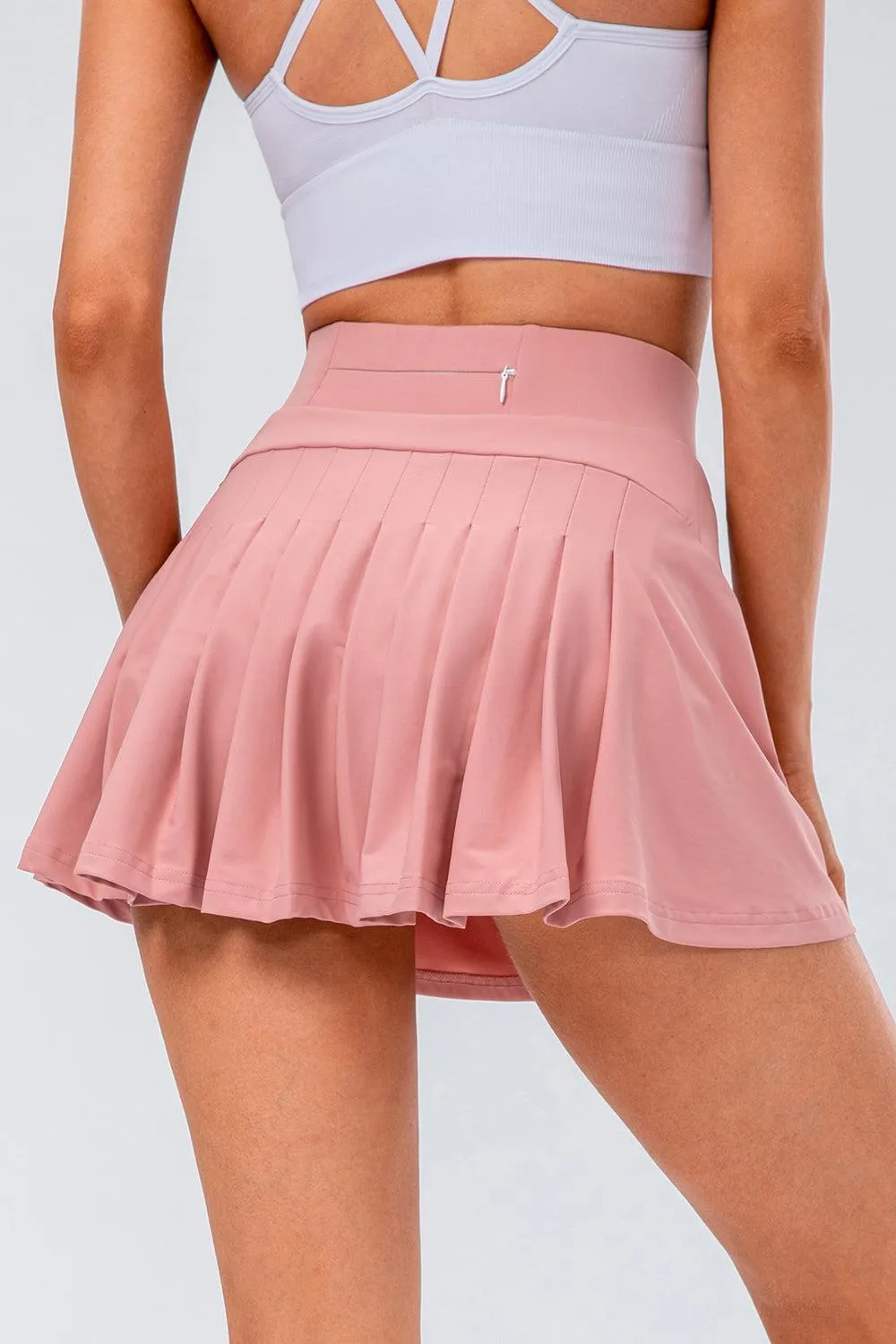 Fitness-focused High Waist Pleated Active Skirt