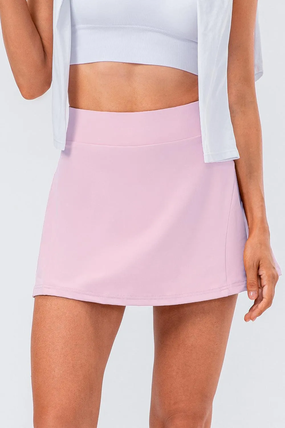 Fitness-focused High Waist Pleated Active Skirt