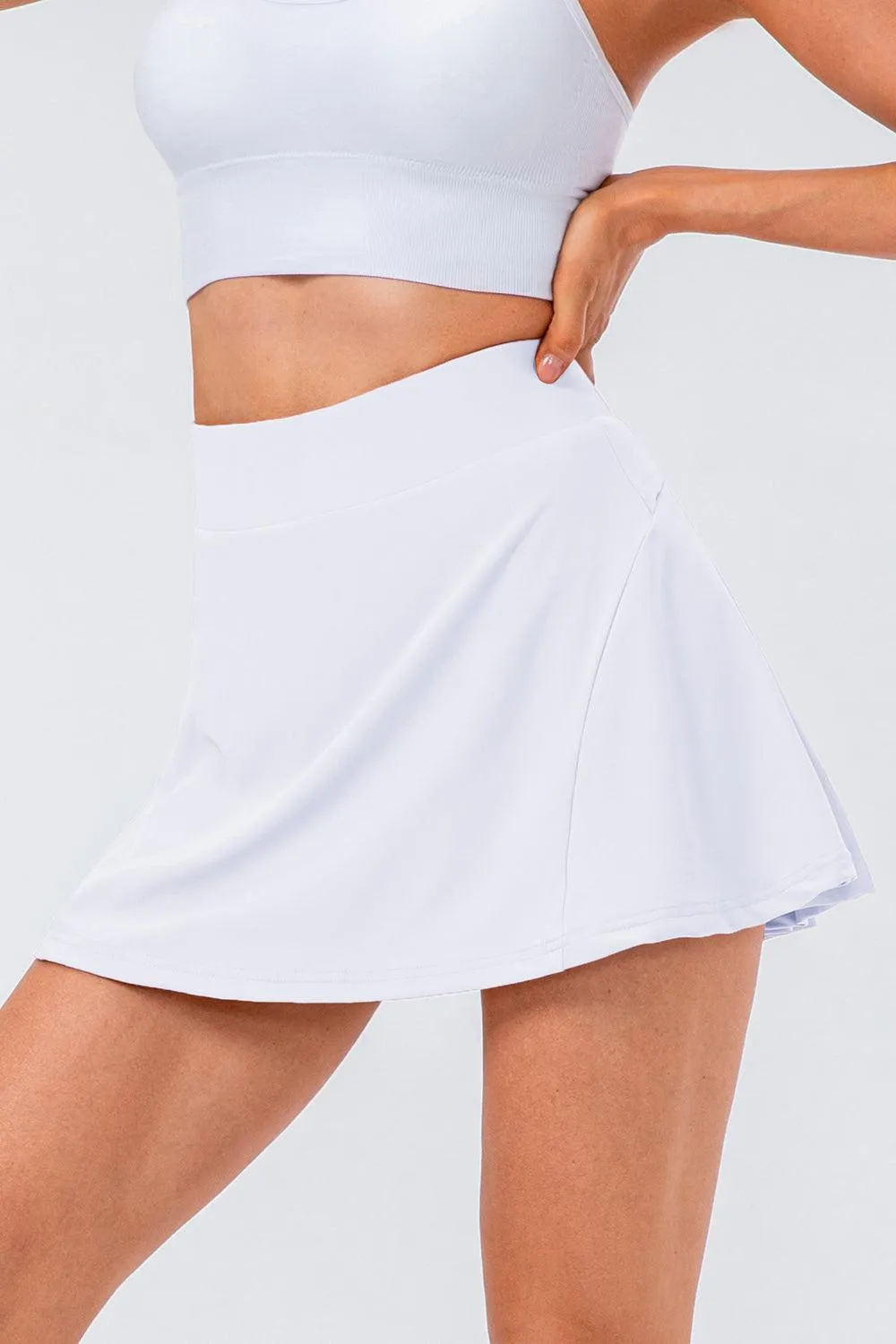 Fitness-focused High Waist Pleated Active Skirt