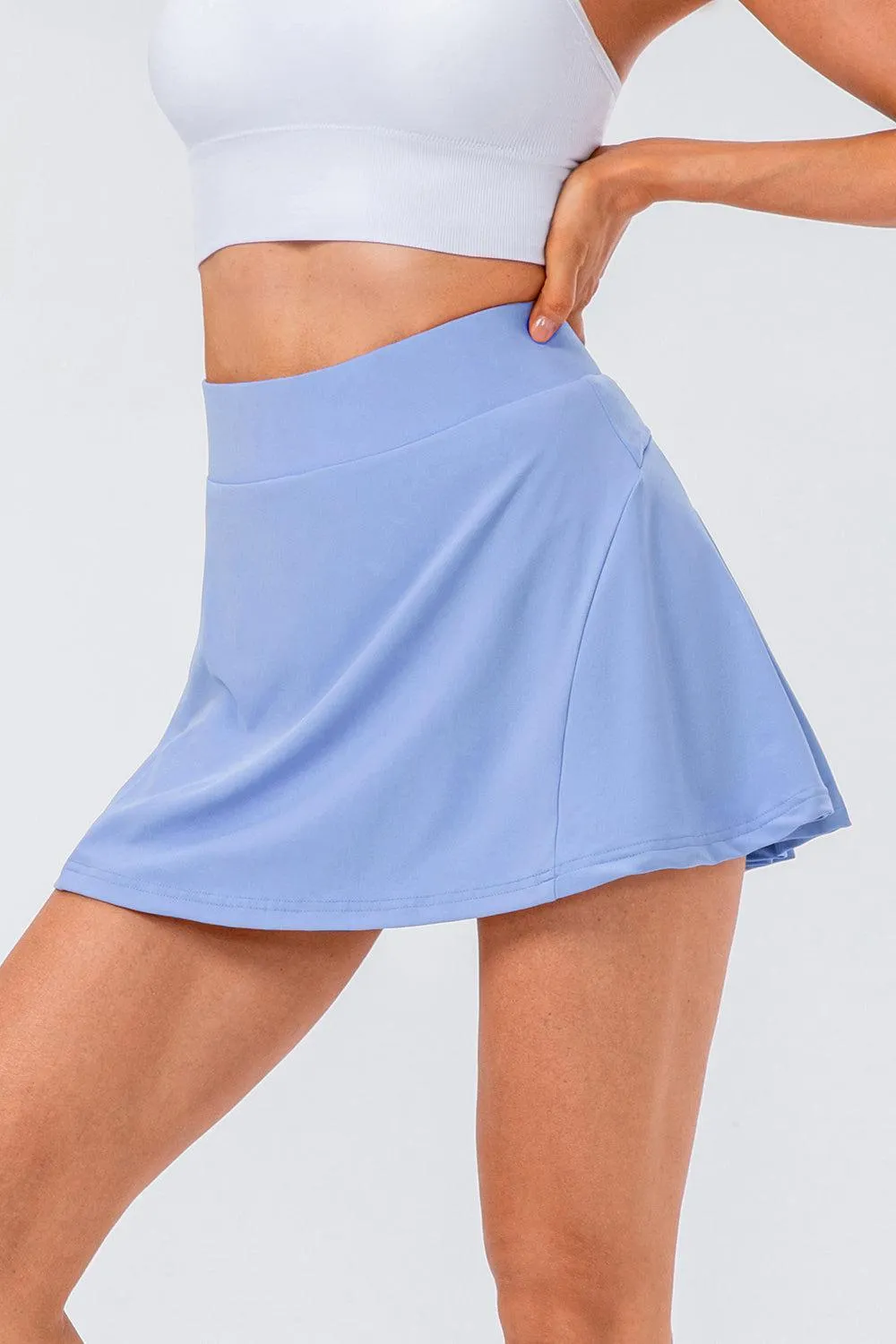 Fitness-focused High Waist Pleated Active Skirt