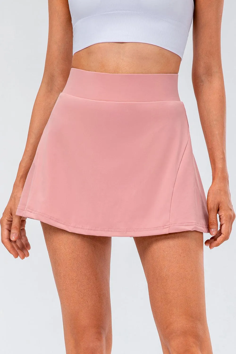 Fitness-focused High Waist Pleated Active Skirt