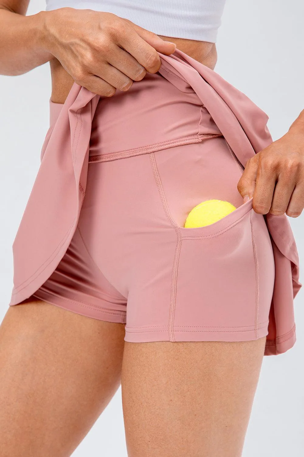 Fitness-focused High Waist Pleated Active Skirt