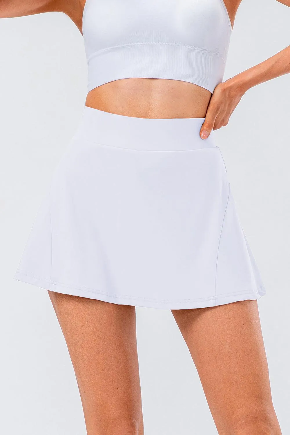 Fitness-focused High Waist Pleated Active Skirt