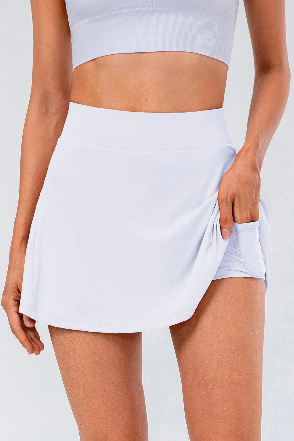 Fitness-focused High Waist Pleated Active Skirt