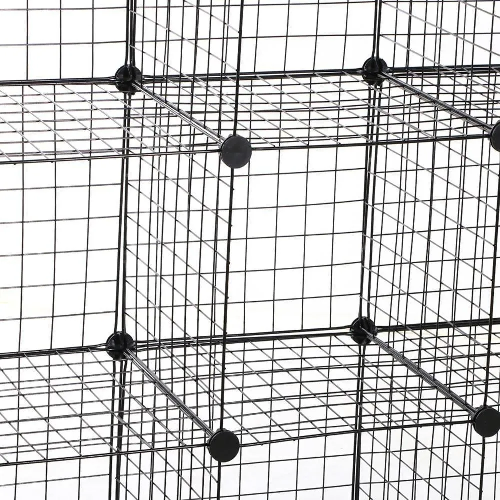 Genenic 12 Cube Closet Organizer, Garage Storage Racks Sets, Shelf Cabinet, Wire Grids Panels and Units for Books, Plants, Toys, Shoes, Clothes, Stainless Steel Black
