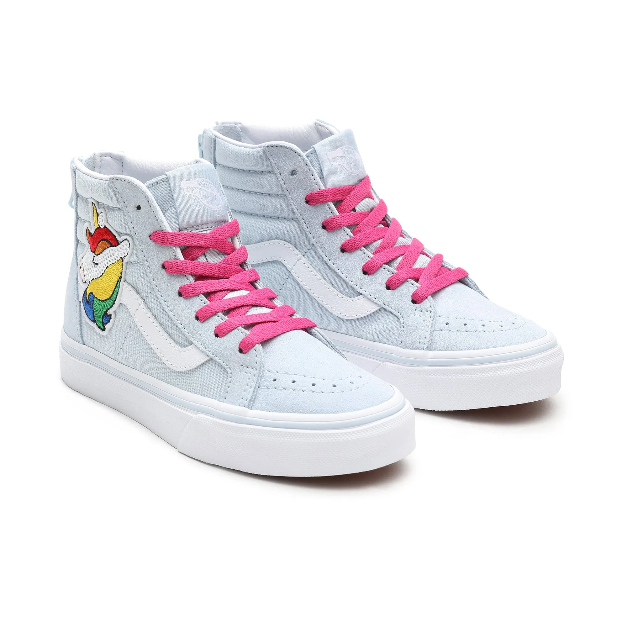 Girl's Ballad Blue SK8-Hi Zip Sequin Patch Vans