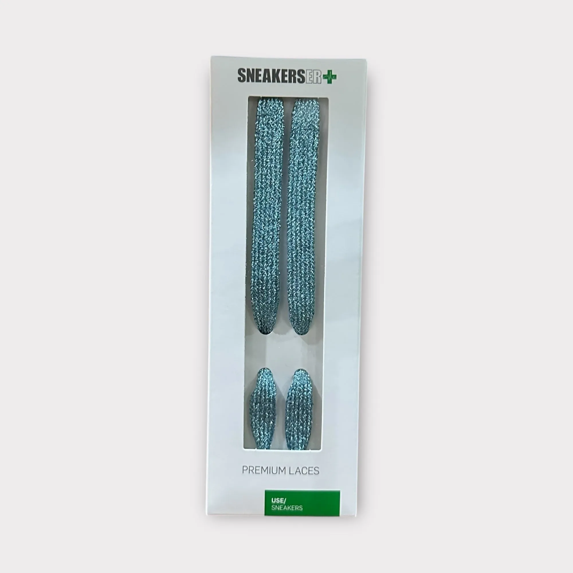 GLITTER LACES 100CM LIGHT BLUE