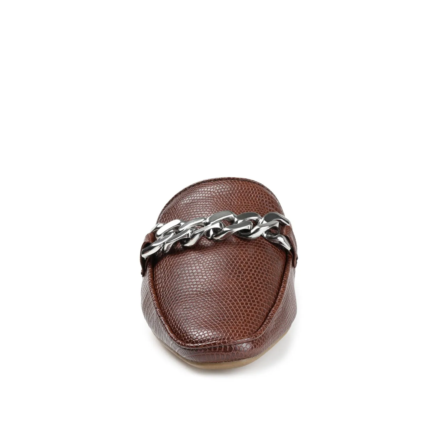 HAZINA MULED LOAFER FLATS IN LIZARD