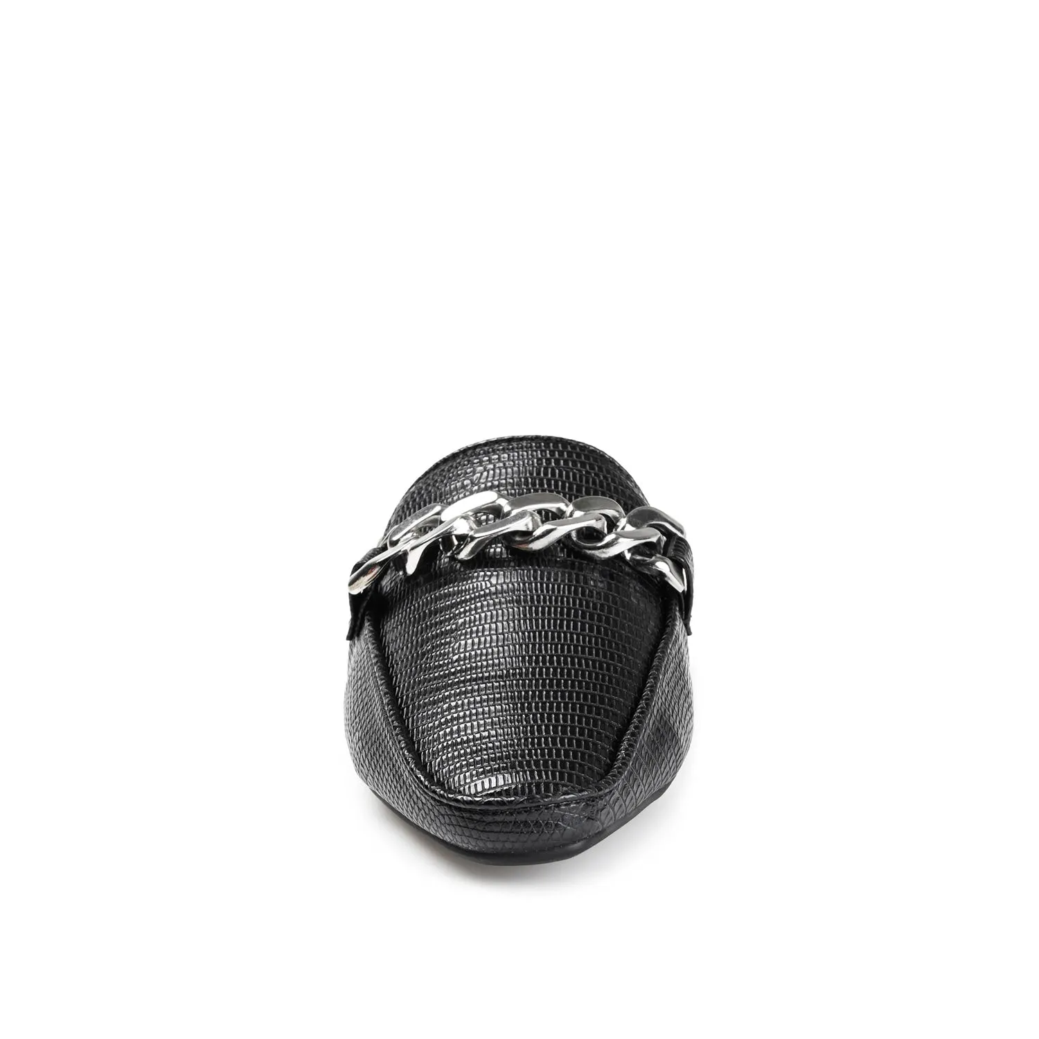 HAZINA MULED LOAFER FLATS IN LIZARD