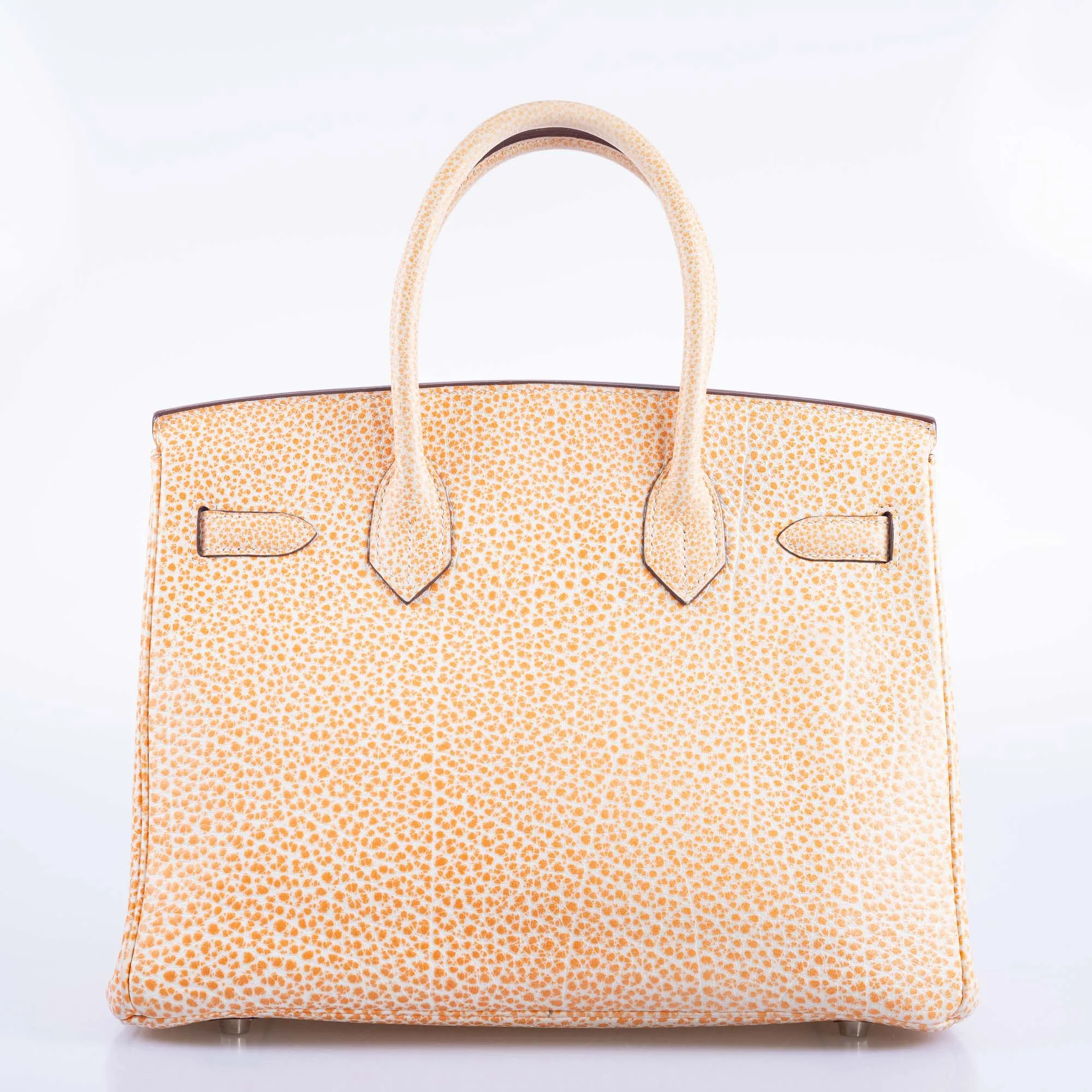 Hermès Dalmatian Birkin 30 Orange H Buffalo Palladium Hardware