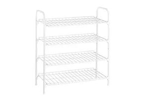 Honey-Can-Do SHO-01172 Wire Shoe & Accessory Rack, White, 4-Tier
