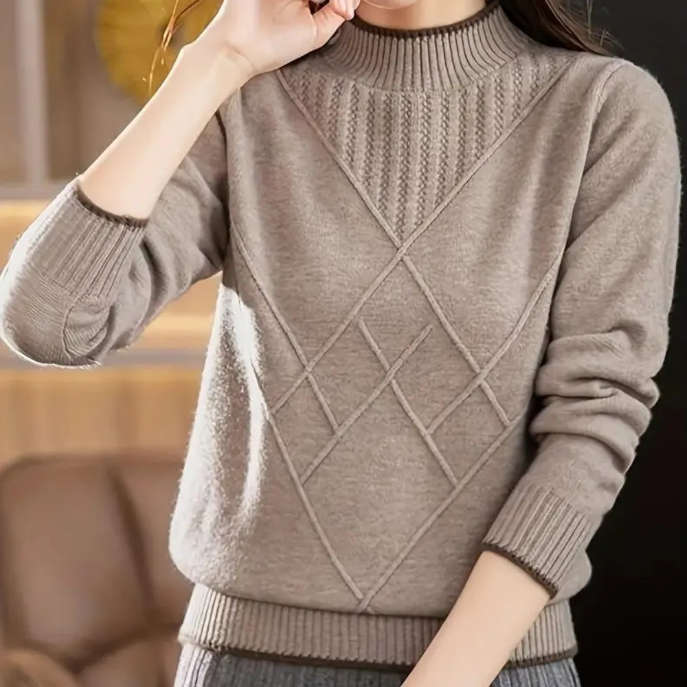 Ivyshape | Casual Women's Half Turtleneck With Comfort