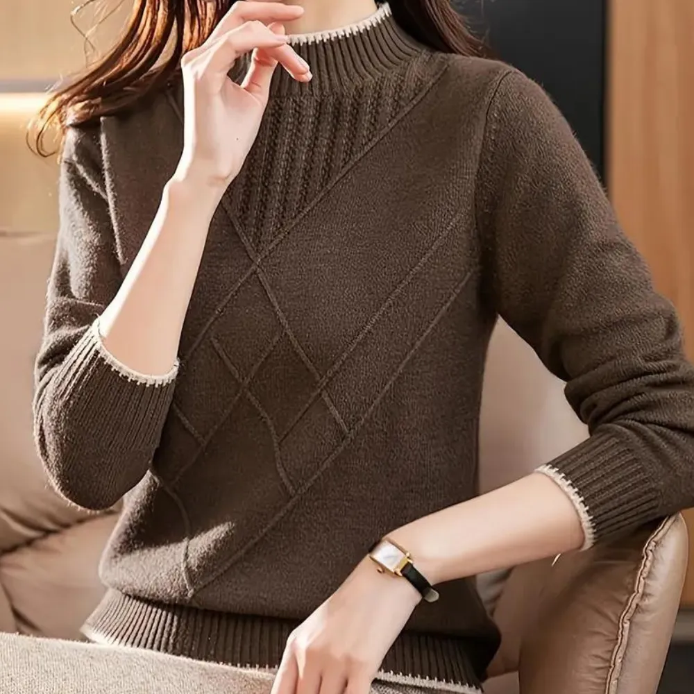 Ivyshape | Casual Women's Half Turtleneck With Comfort