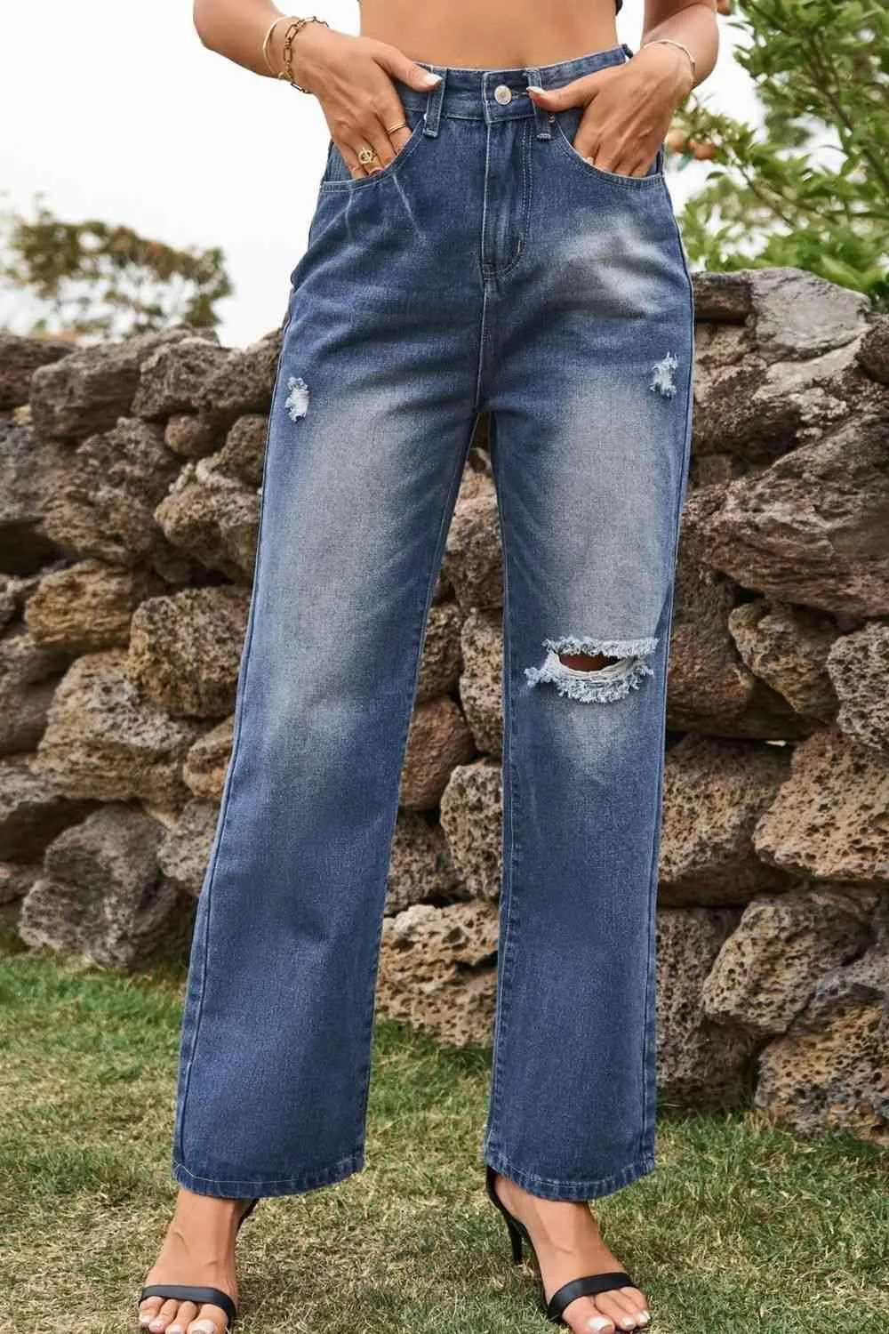 Keep It Casual Relaxed Fit Distressed Jeans