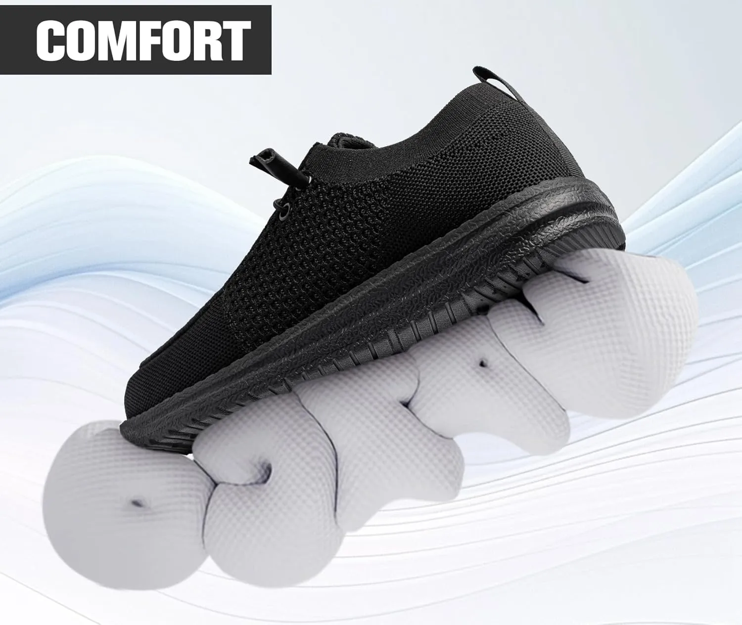 LARNMERN Steel Toe Loafers Women Lightweight Comfortable Slip On Walking Casual Flats Sneakers Work Safety Shoes