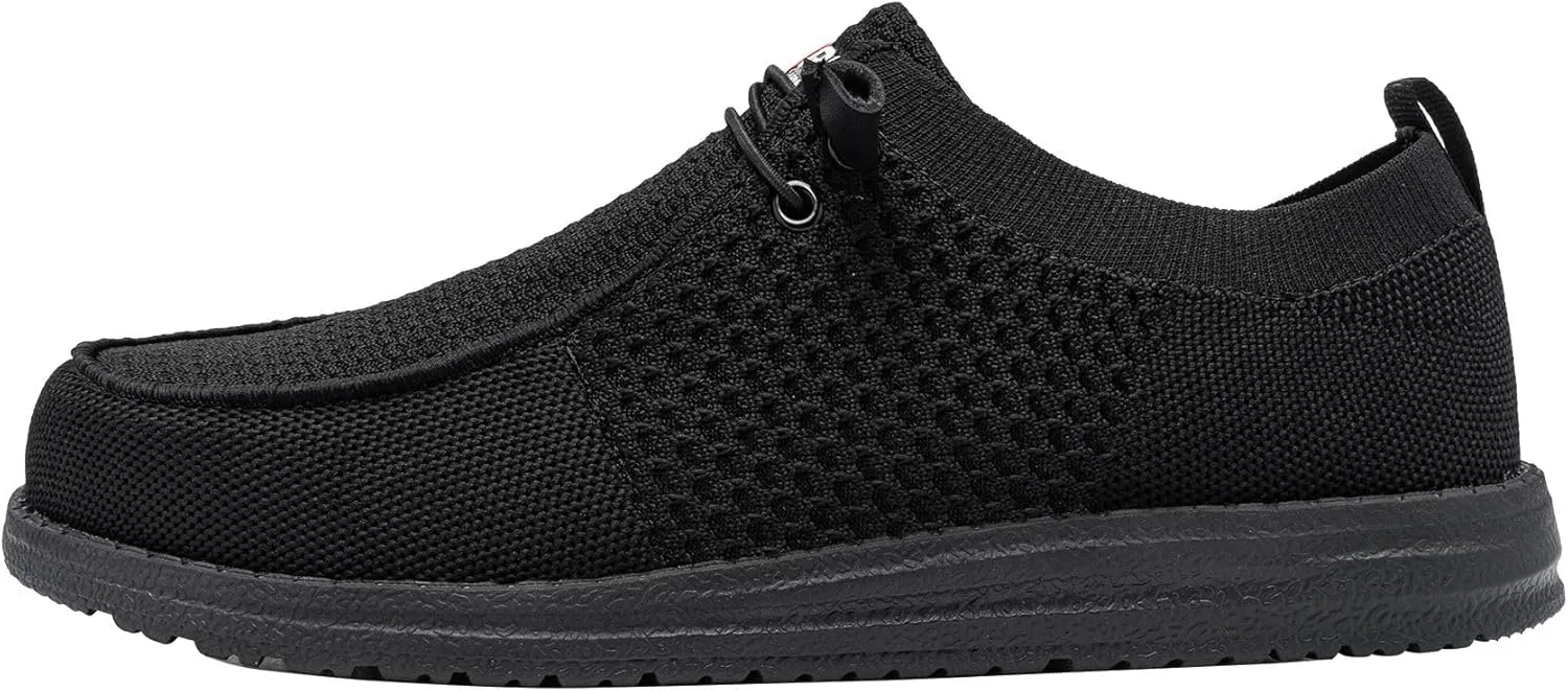 LARNMERN Steel Toe Loafers Women Lightweight Comfortable Slip On Walking Casual Flats Sneakers Work Safety Shoes