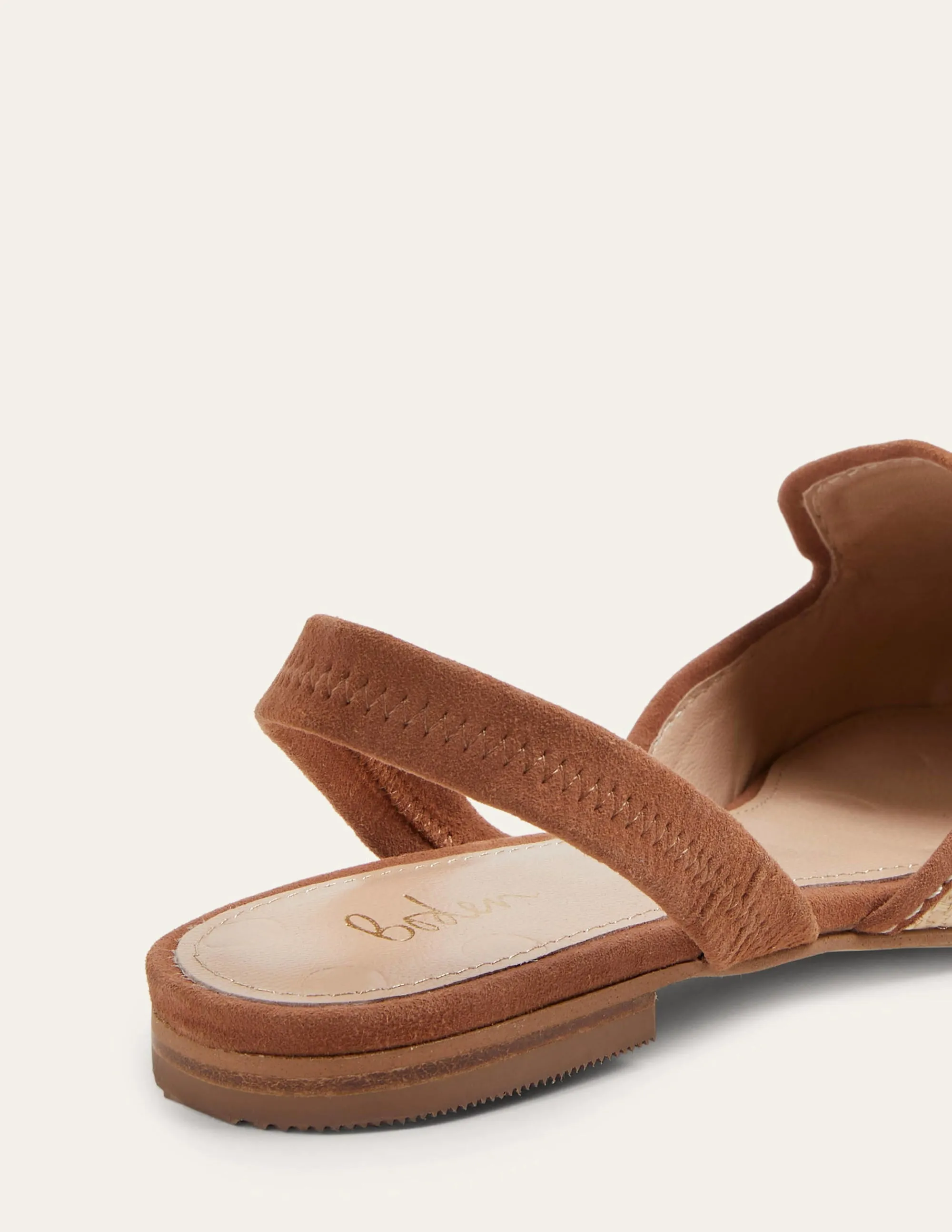 Lily Slingback Flat Sandals-Natural/ Tan