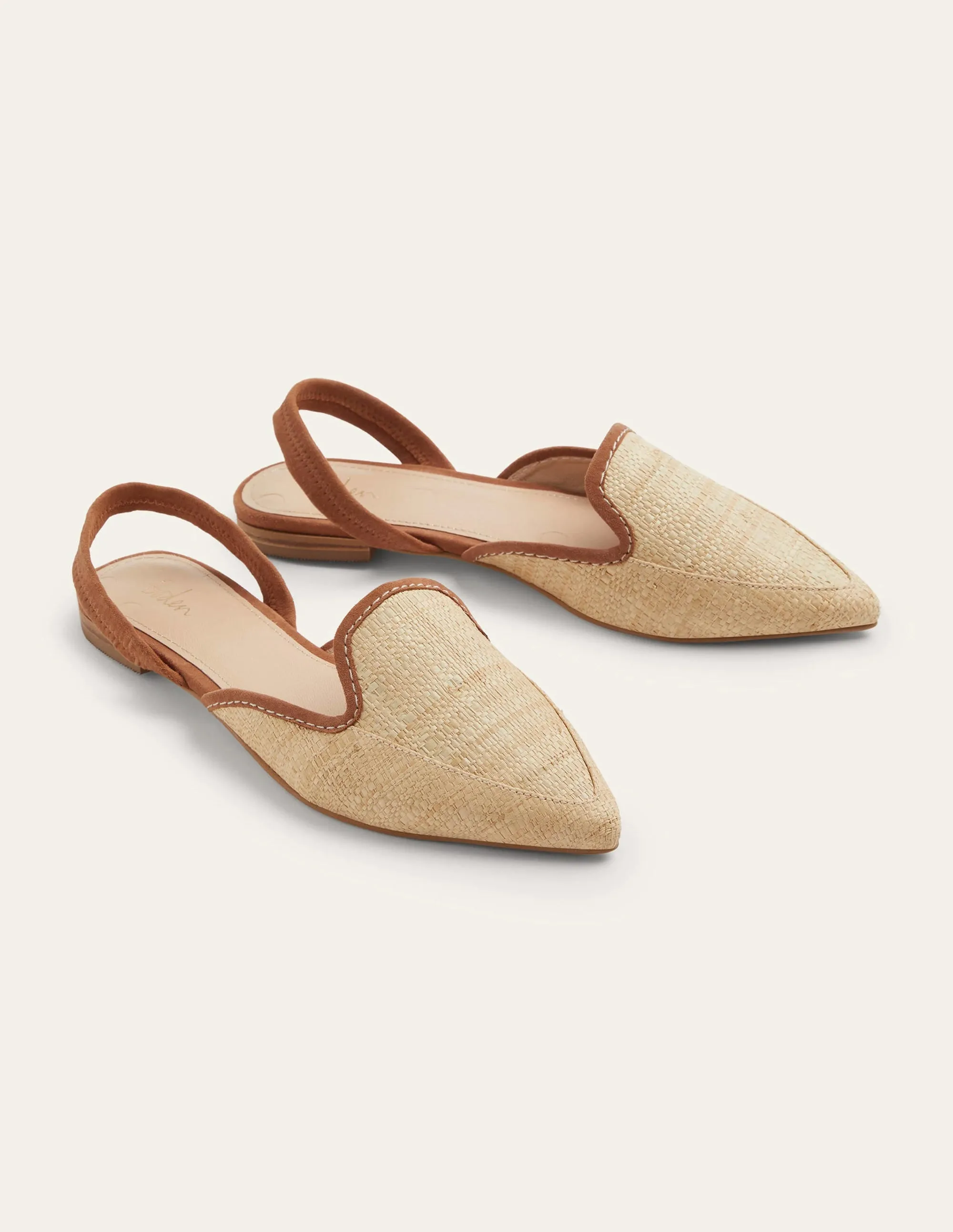 Lily Slingback Flat Sandals-Natural/ Tan