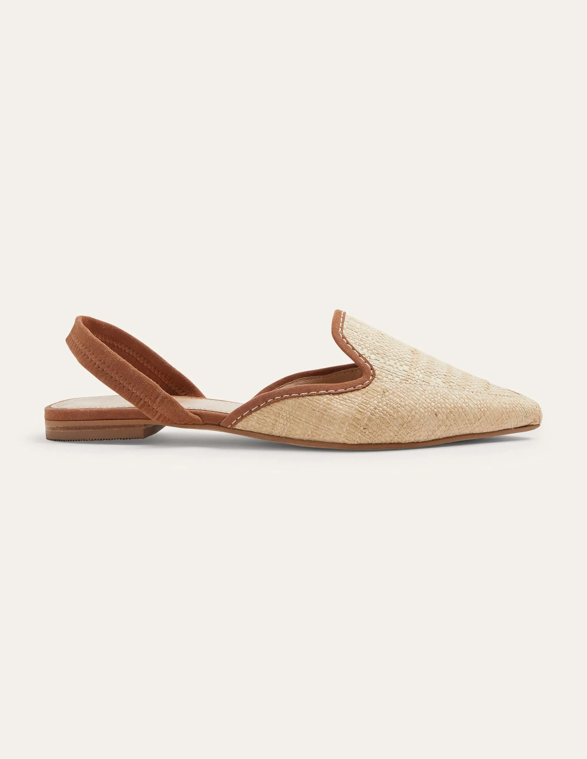 Lily Slingback Flat Sandals-Natural/ Tan