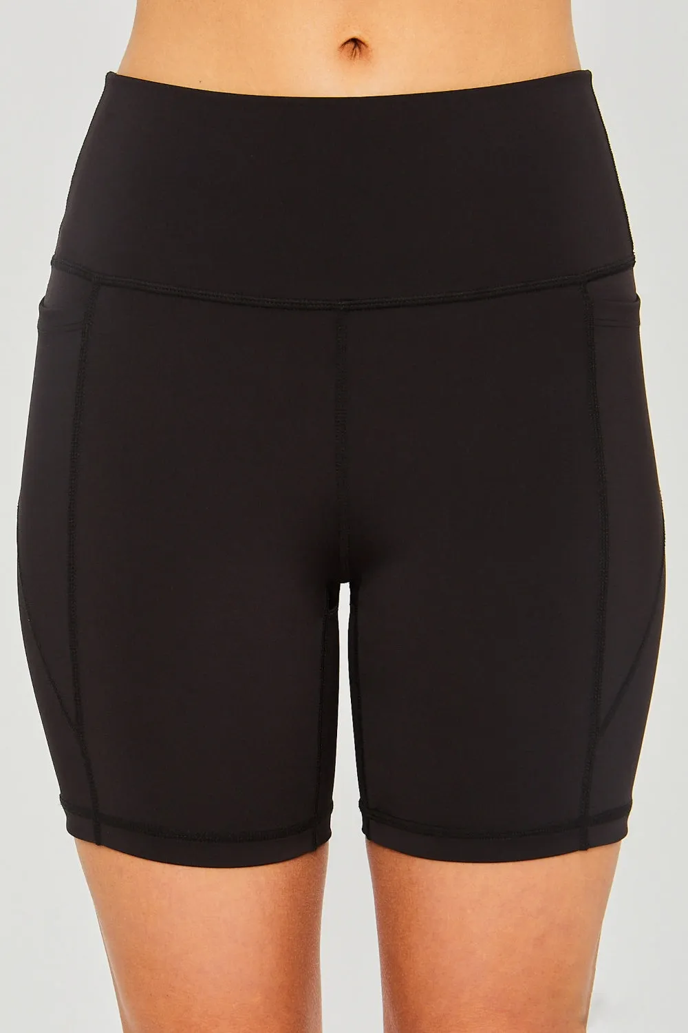 Love Tree High Waist Seam Detail Active Shorts**
